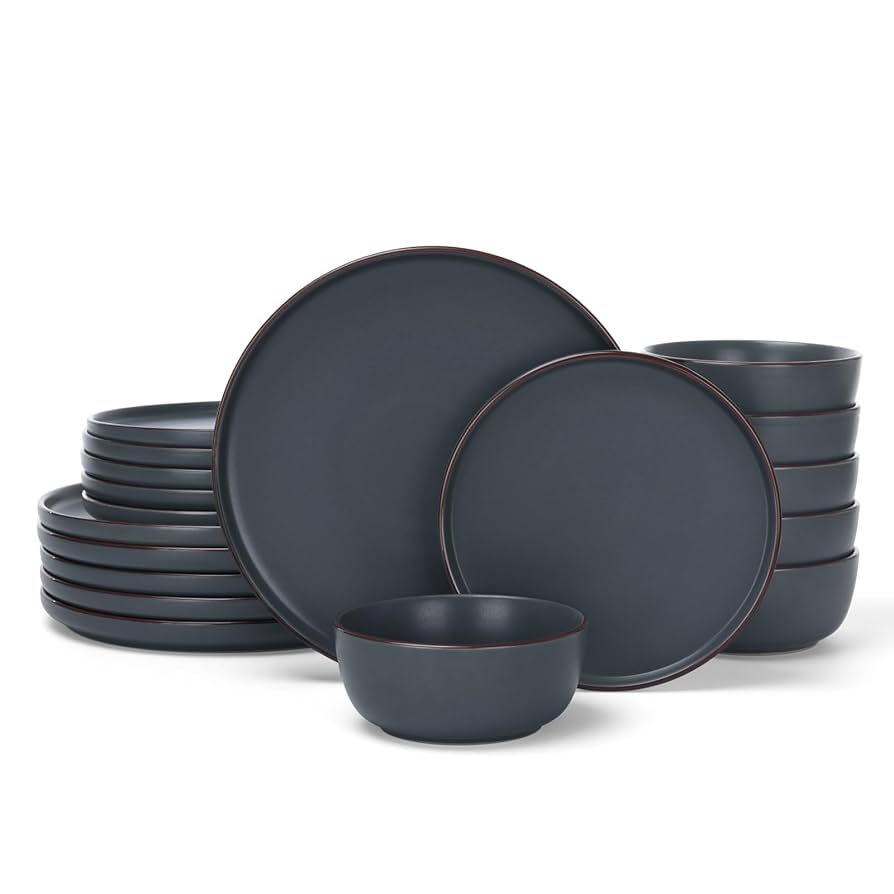 Amazon.com | Famiware Mercury Plates and Bowls Sets, 18